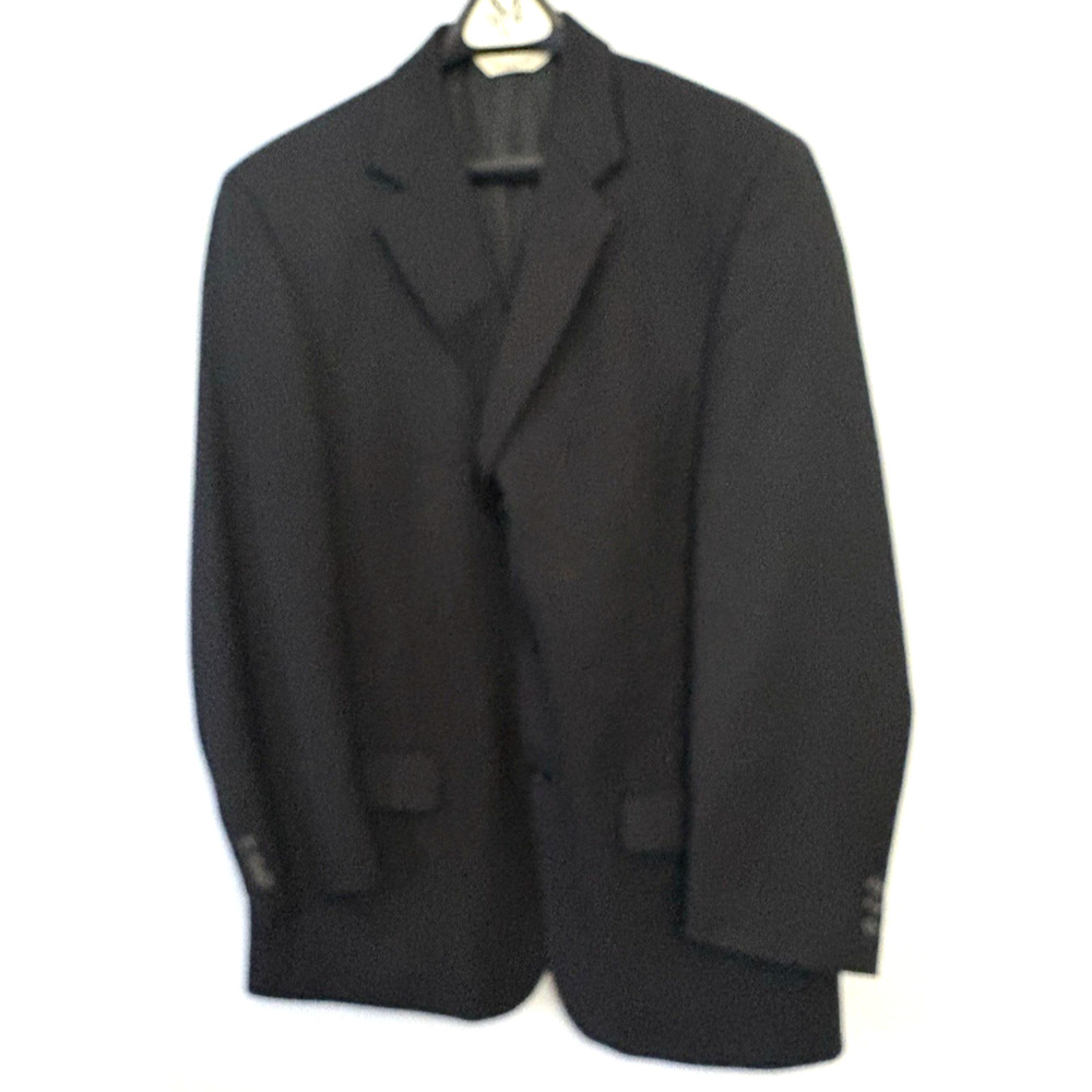 Pronto Uomo Platinum Suit Jacket Men's 43R Black 100% Wool Blazer Elegance